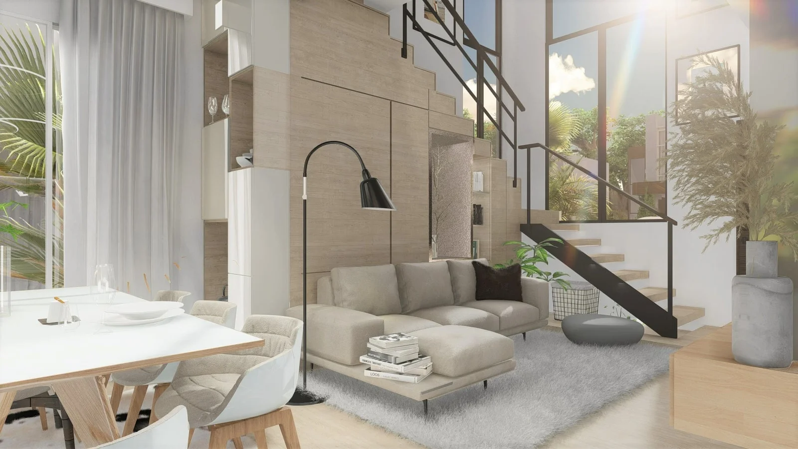 Eco Avalon townhouse open-plan lounge interior